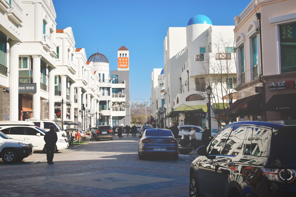 Exotic City of Santorini Background in Tangjeong Mediterranean Village, Asan photo 2