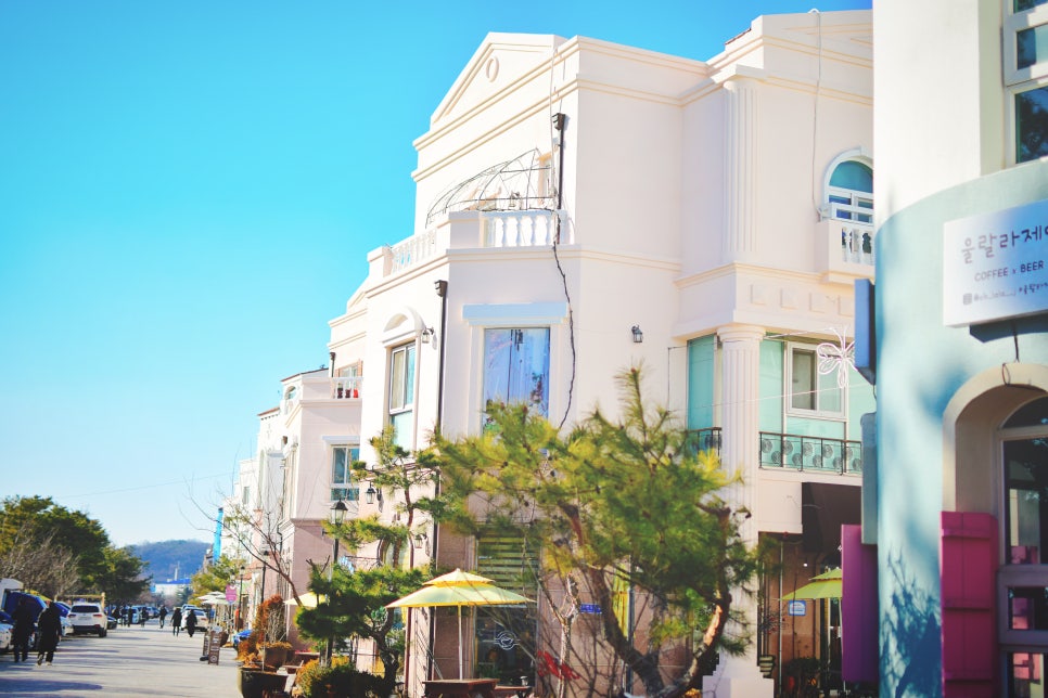 Exotic City of Santorini Background in Tangjeong Mediterranean Village, Asan photo 5