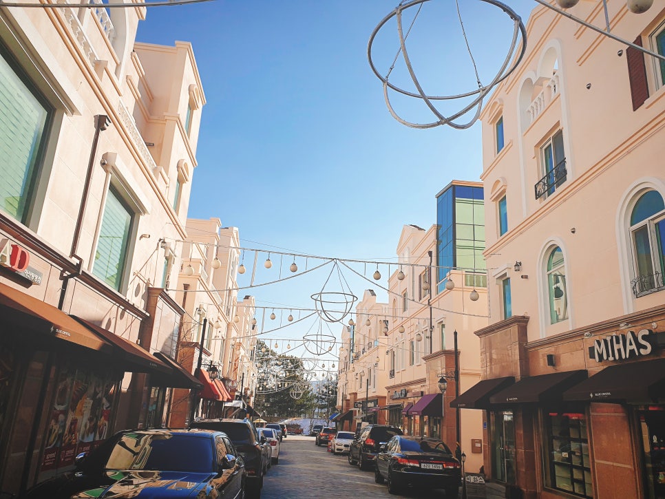 Exotic City of Santorini Background in Tangjeong Mediterranean Village, Asan photo 6