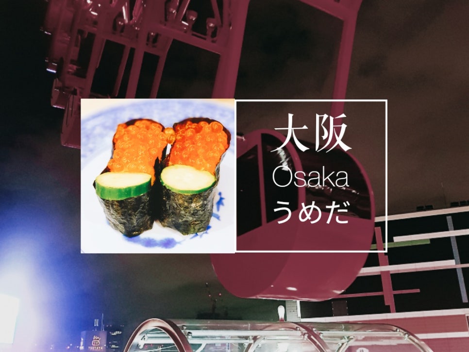 Umeda Station Kurazushi in Osaka + Hep Five Ferris Wheel