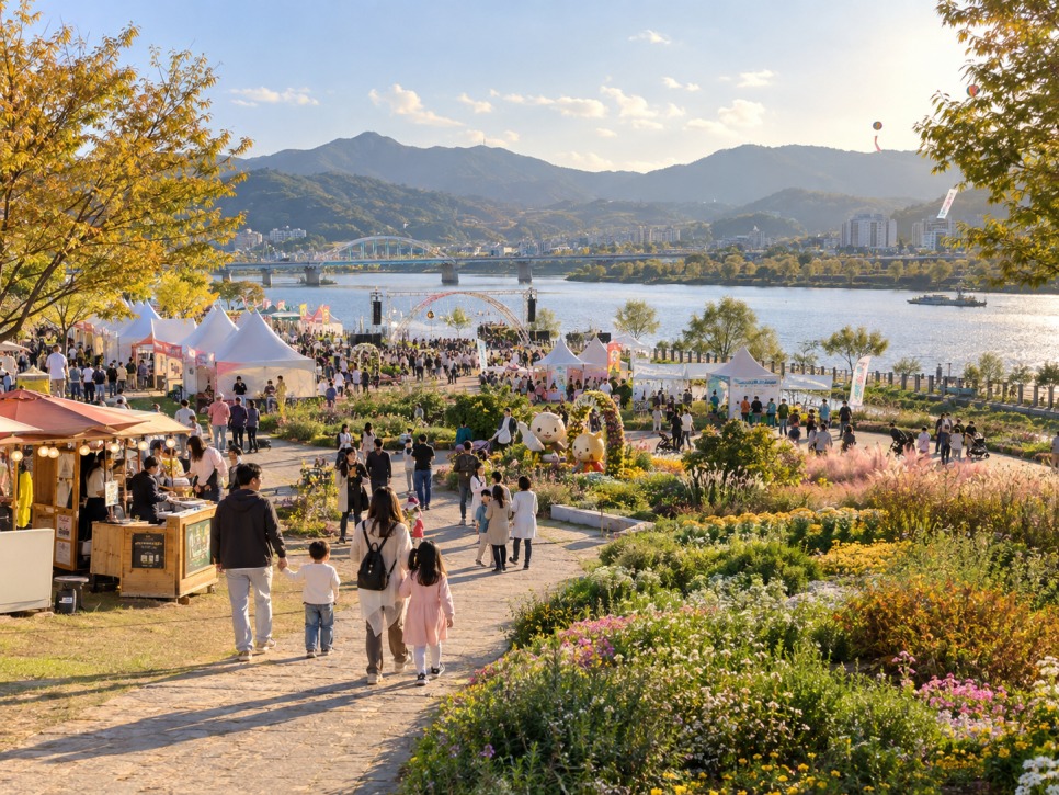 Naju Yeongsan River Festival: Yeongsan River Garden festival grounds in Naju