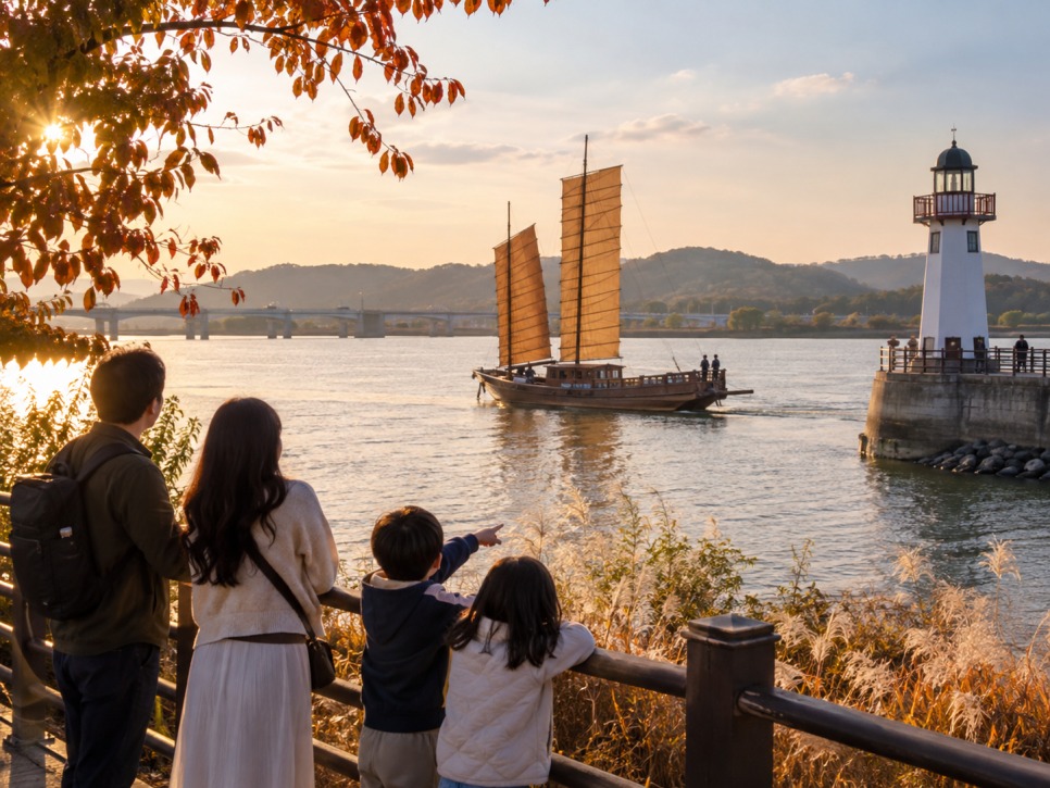 Traditional Hwangpo sailboat on the Yeongsan River
