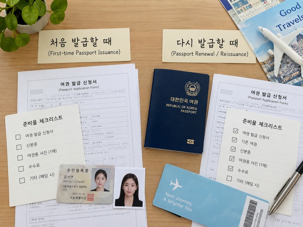 Passport application form and ID card