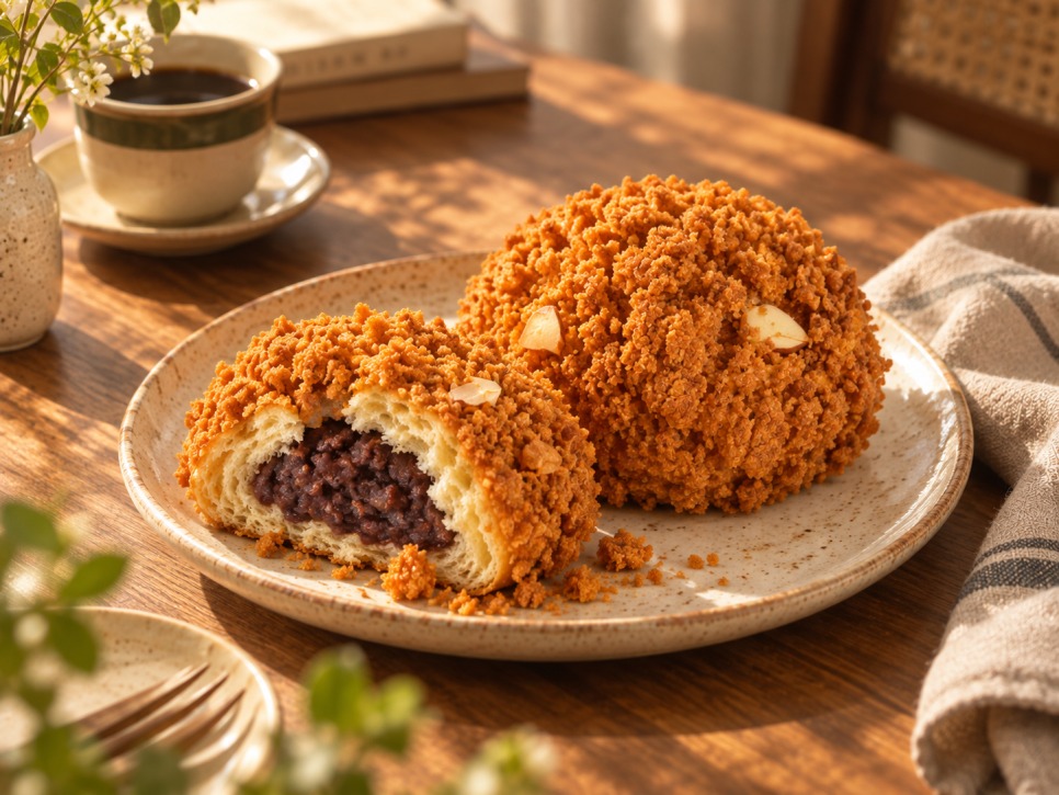 Tray of Twigim Soboro fried streusel buns