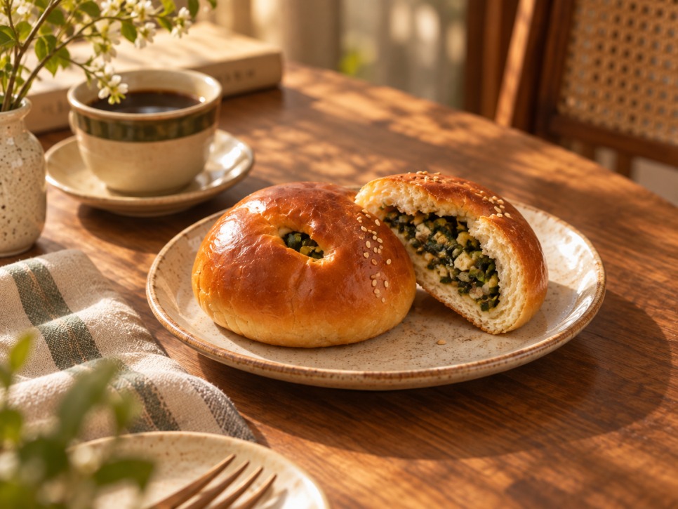 Pantalong garlic chive bread