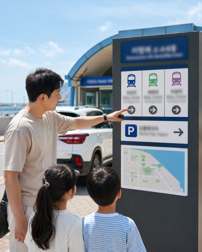 블루라인파크 주차와 대중교통