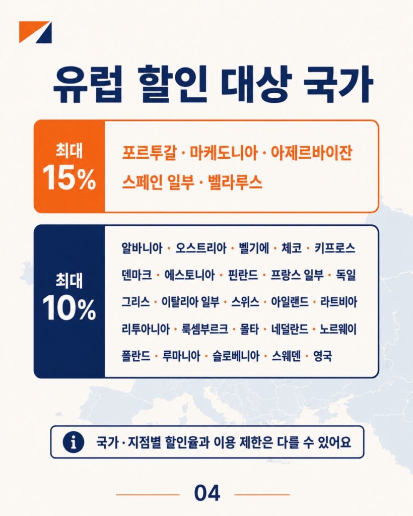 버젯렌터카 프로모션 유럽 렌트카 사전예약 최대 15% 할인