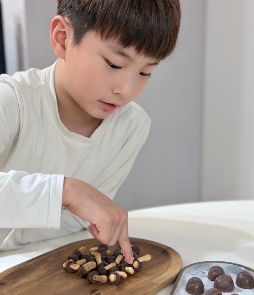 Both Japanese chocolate snacks together