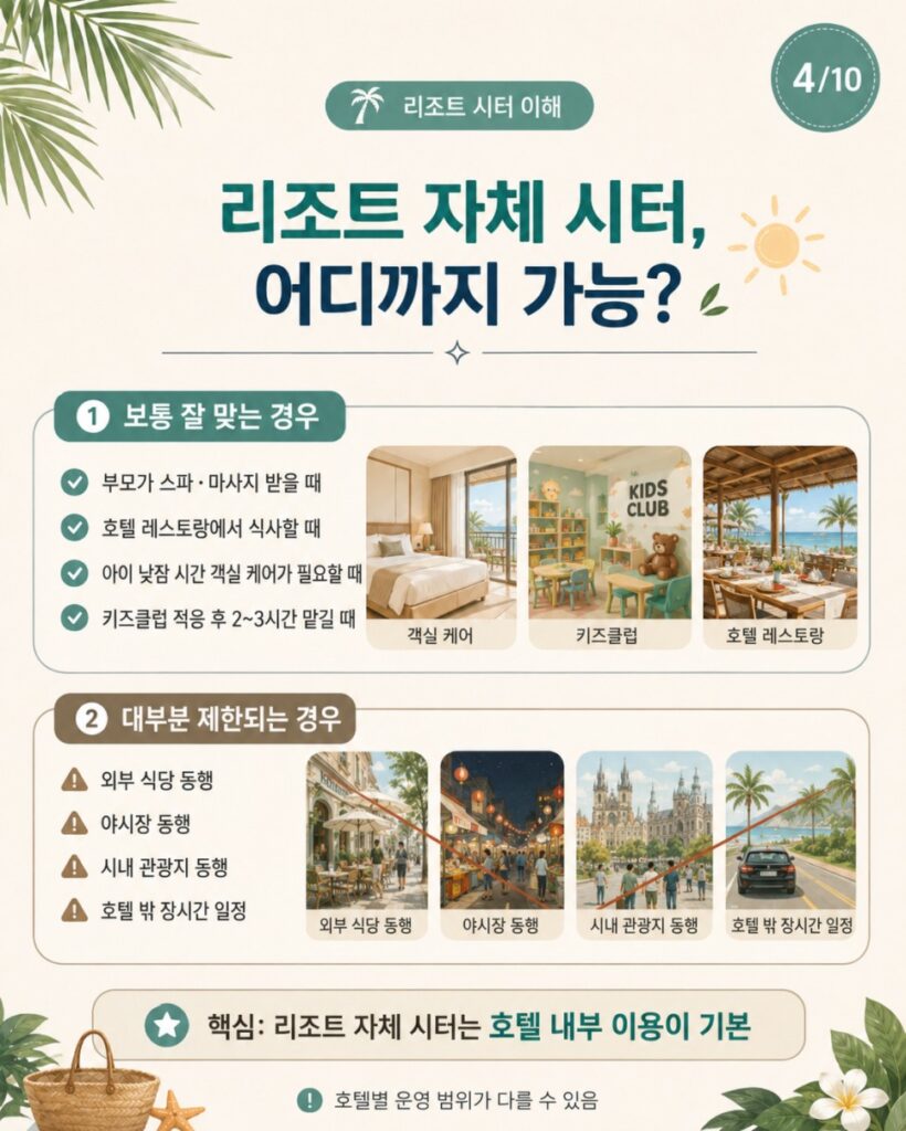 베트남 베이비시터 리조트 자체 시터는 언제 쓰면 좋을까?