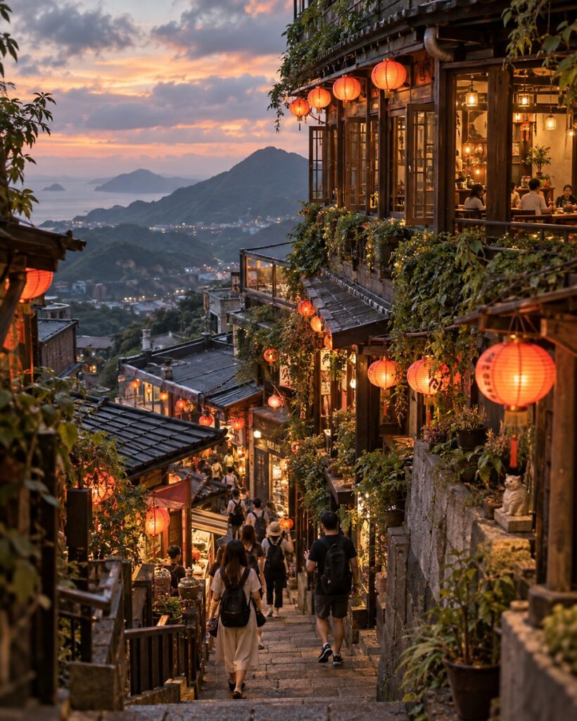 Lantern-lit alleys of Jiufen