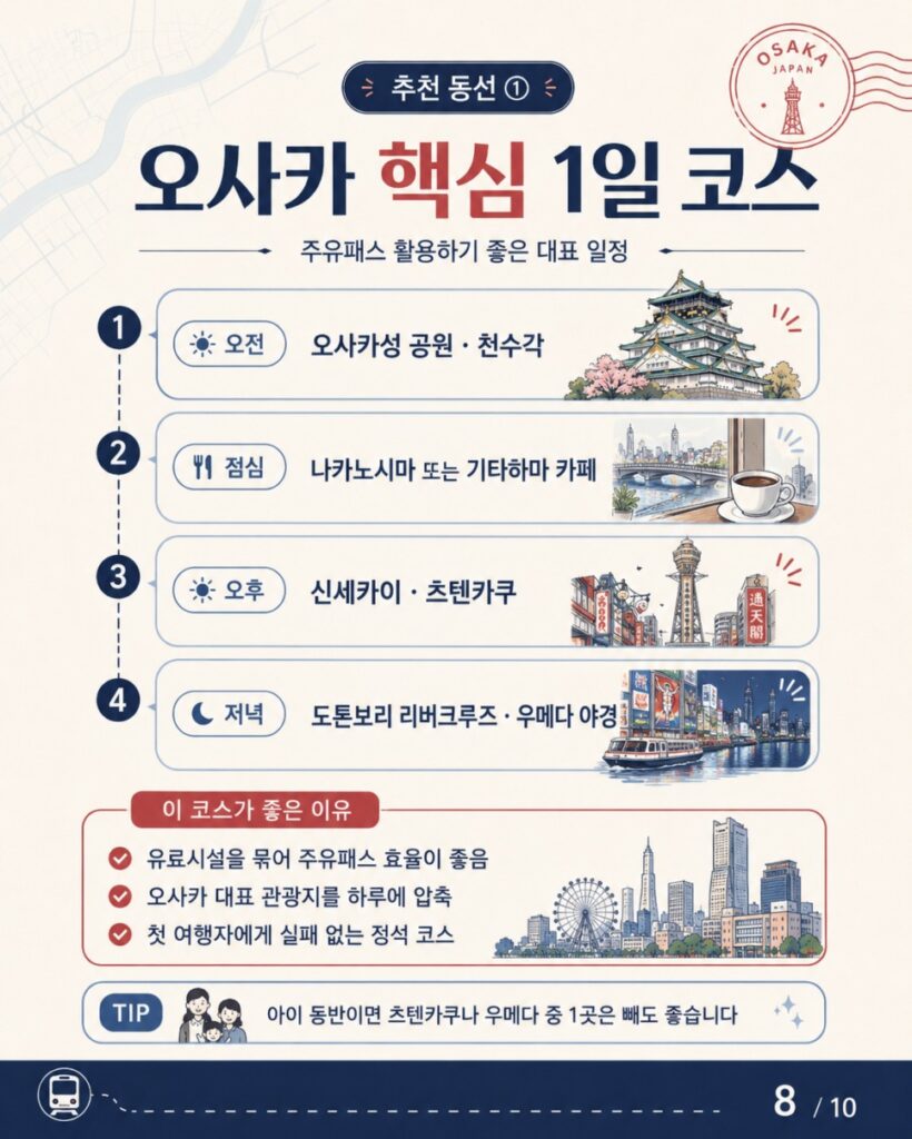 오사카 교통패스 오사카 주유패스, 관광지 많이 갈 때만 이득