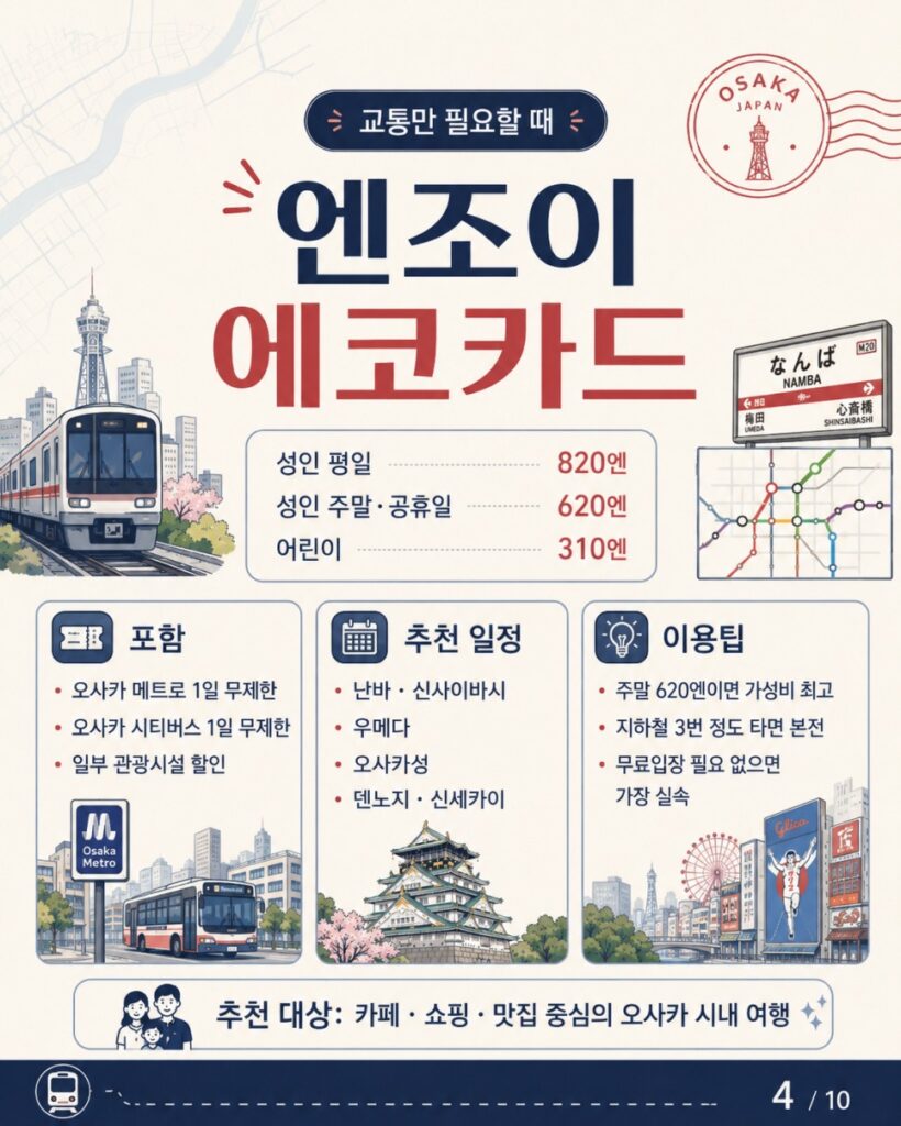 오사카 교통패스 엔조이 에코카드, 오사카 시내 교통만 필요할 때