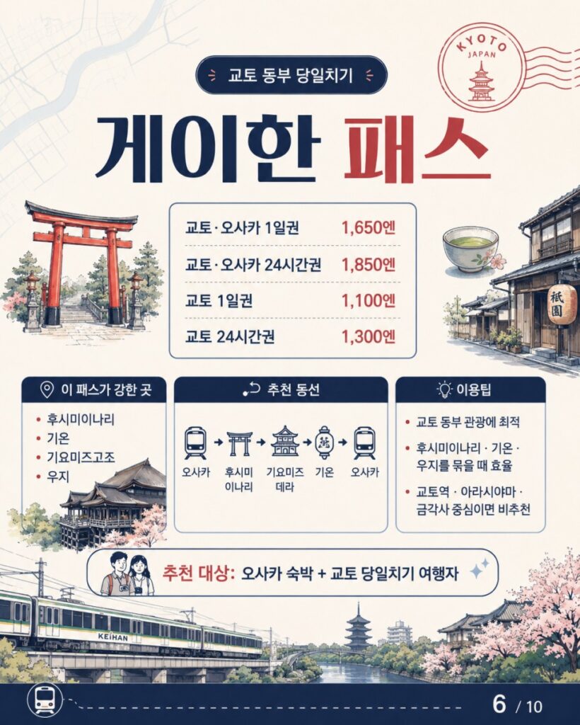 오사카 교통패스 게이한 패스, 오사카에서 교토 동부 갈 때 꼭 보기