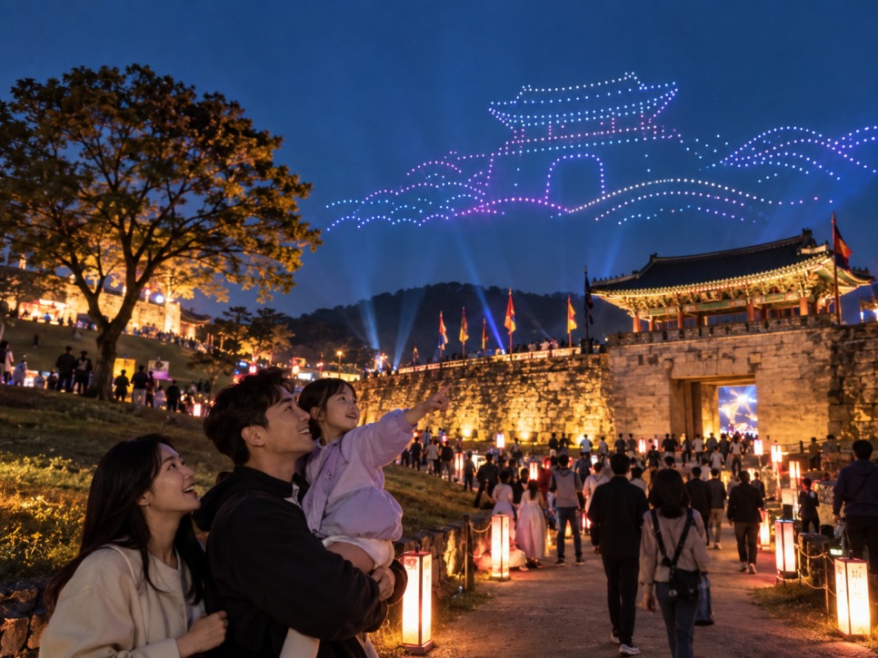 Festival night lights at Haemieupseong