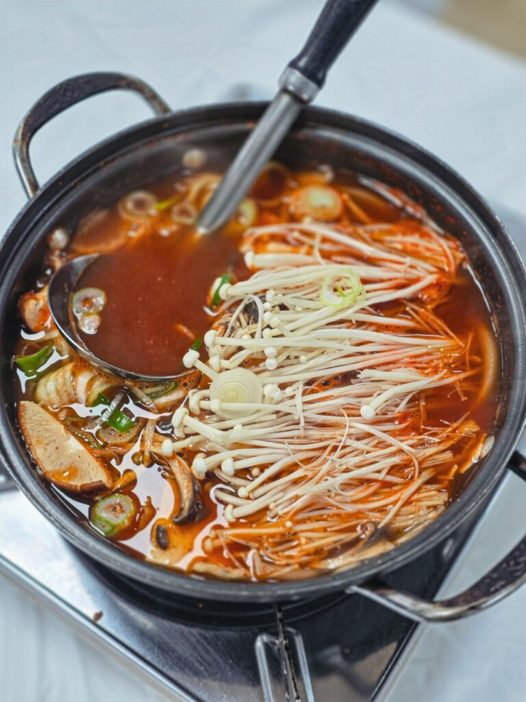 Tofu hot pot boiling