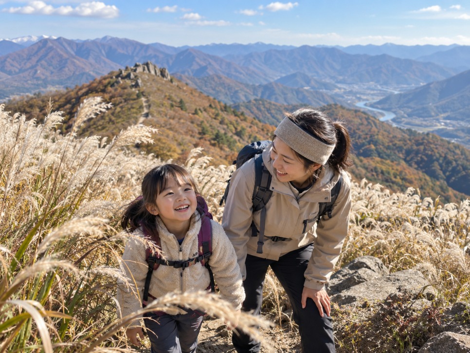 Hikers on the silver grass trail