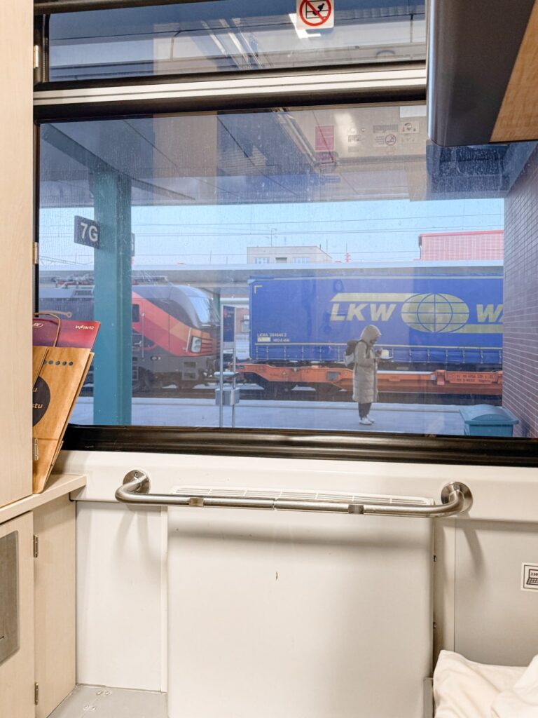 Train on the platform