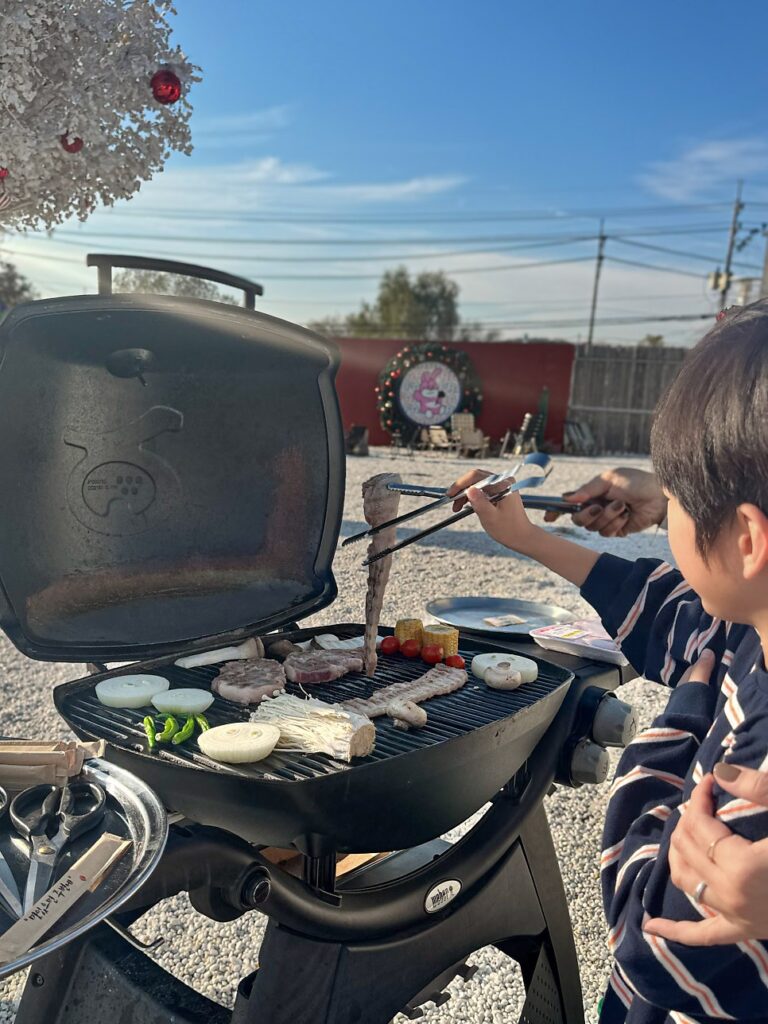 Meat on the grill