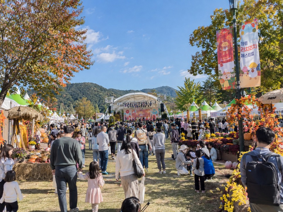 Uiryeong Rich Rich Festival main stage at Uiryeong County Park