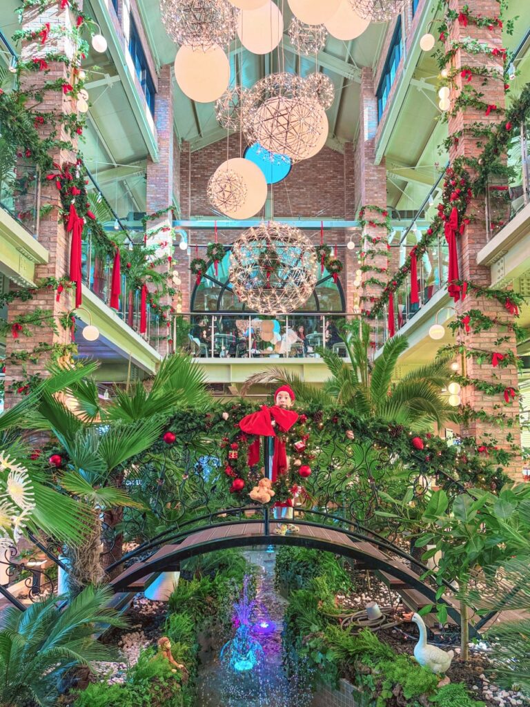 Giant indoor Christmas tree