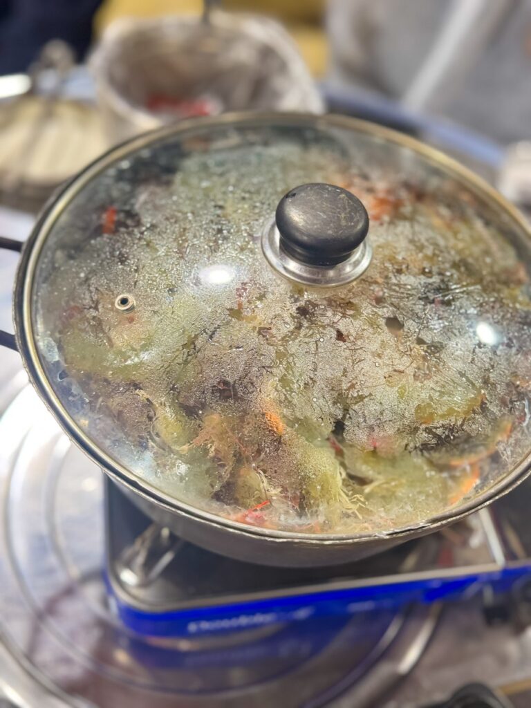 고성 1박 2일 저녁 — 공룡고기새우