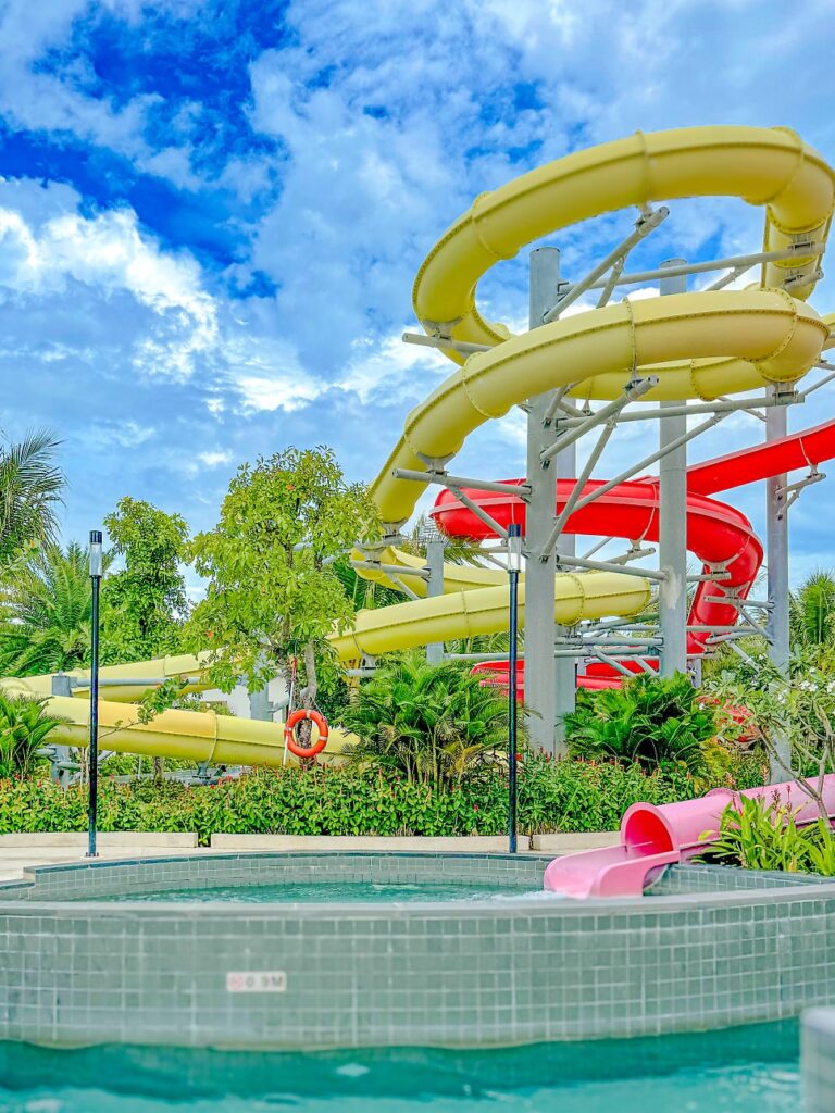 Kids on slides