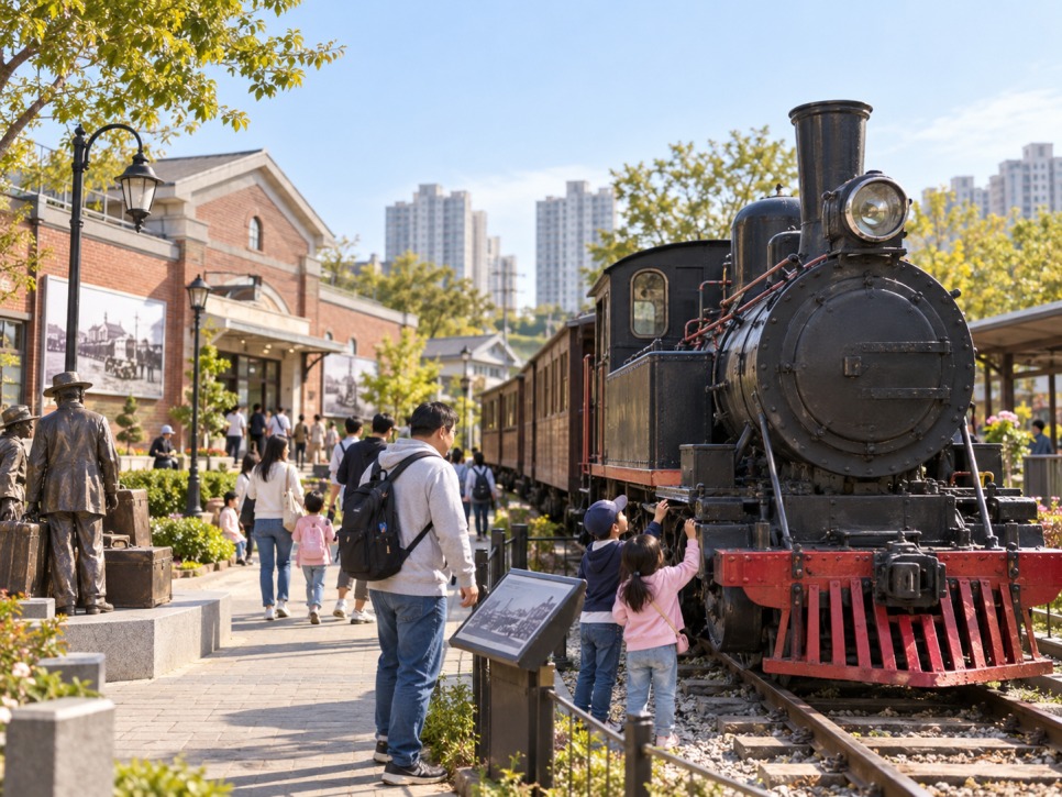 Sorae History Museum narrow-gauge train exhibit