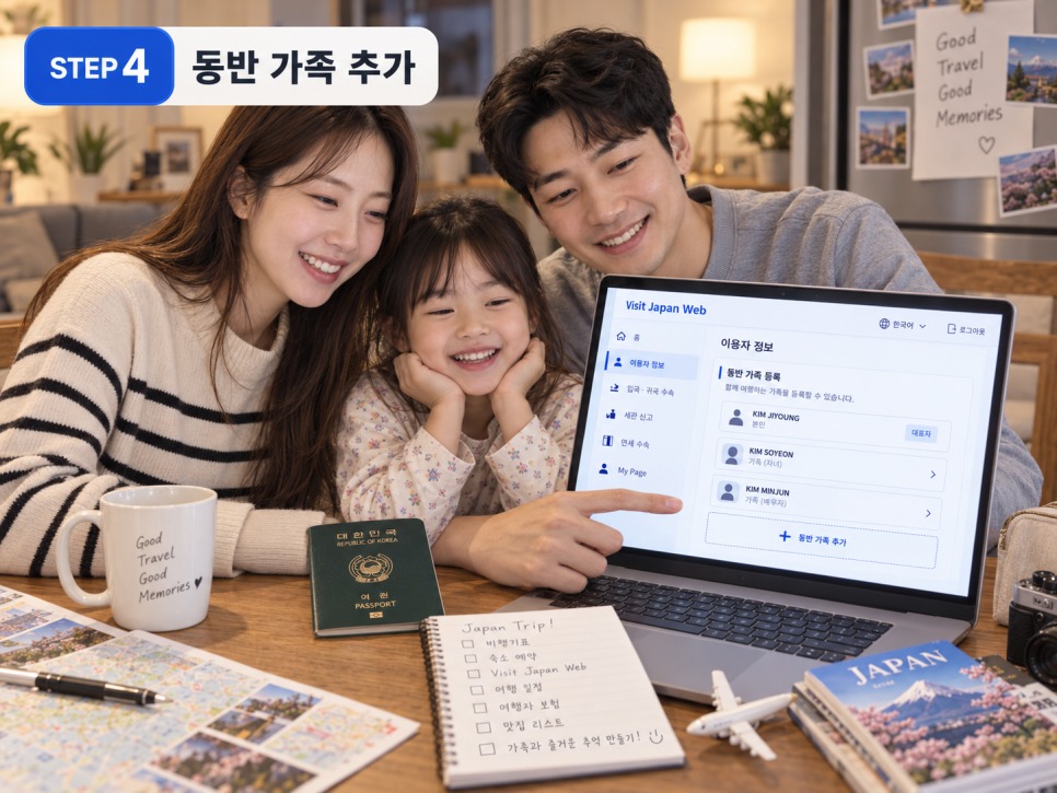 Family members each with their own QR code