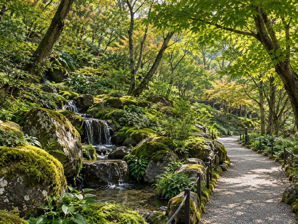 Gentle wooden deck path suitable for strollers