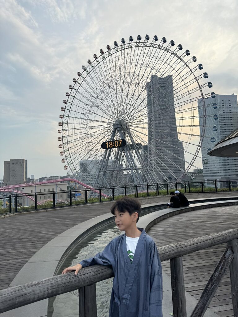 요코하마 만요클럽 루프탑 족욕장과 코스모월드 대관람차