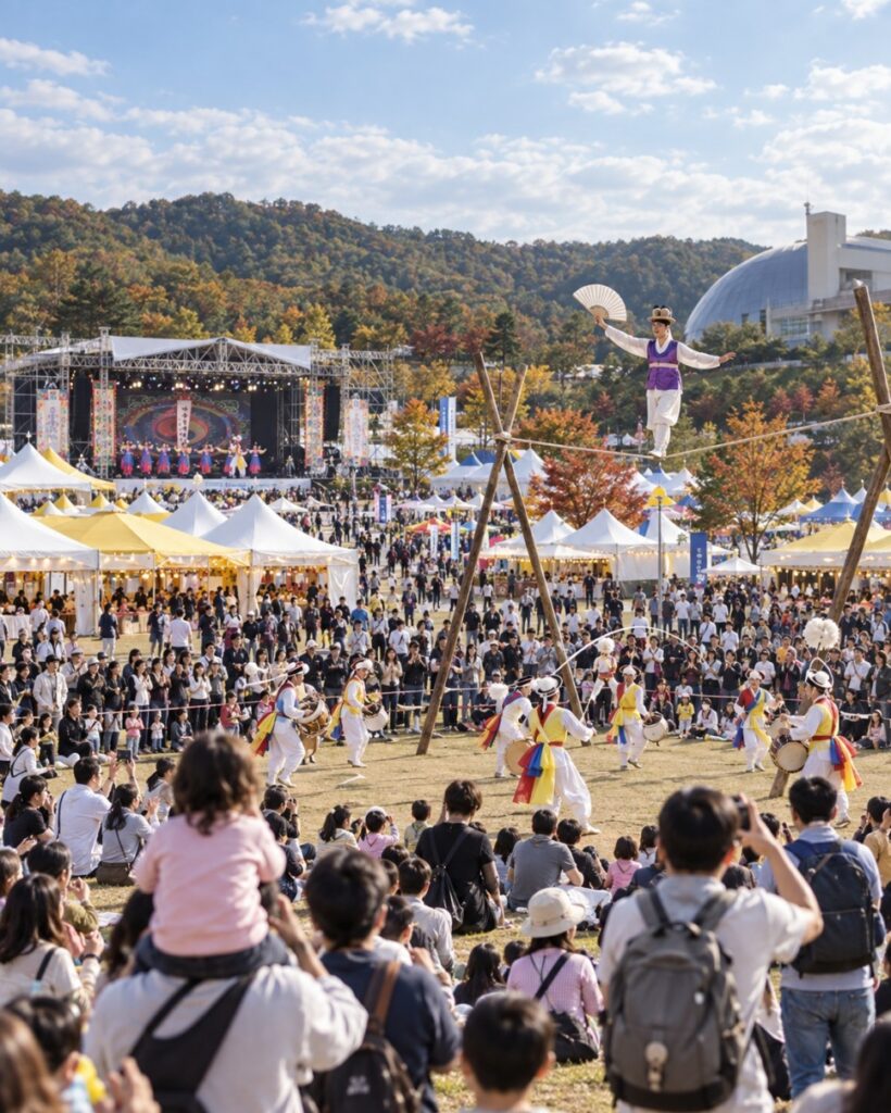 Anseong Baudeogi Festival main stage at Anseongmachum Land