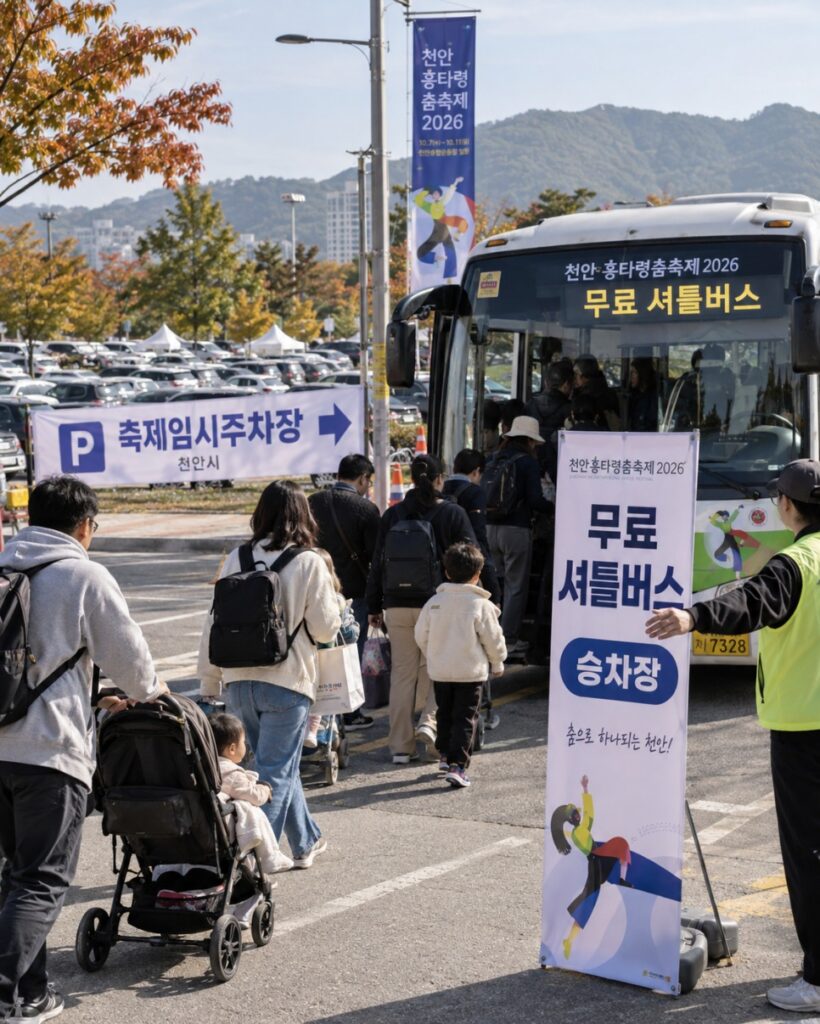 Free festival shuttle bus stop