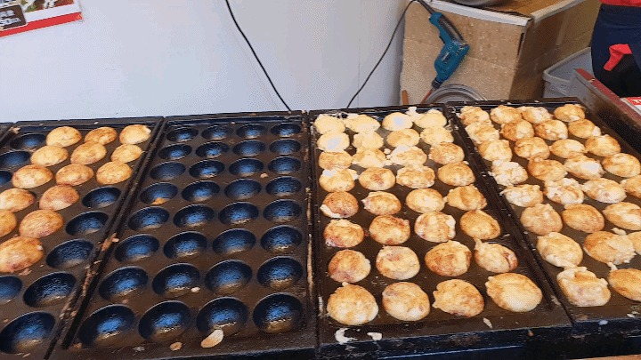 Takoyaki shop with Korean signage