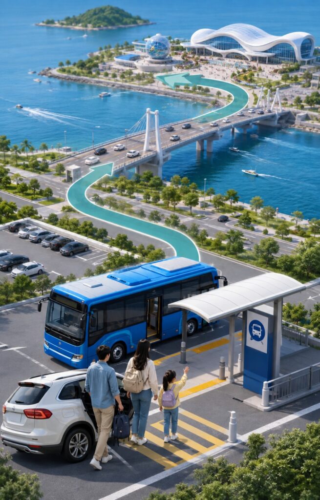 Shuttle buses near the Dolsan expo site
