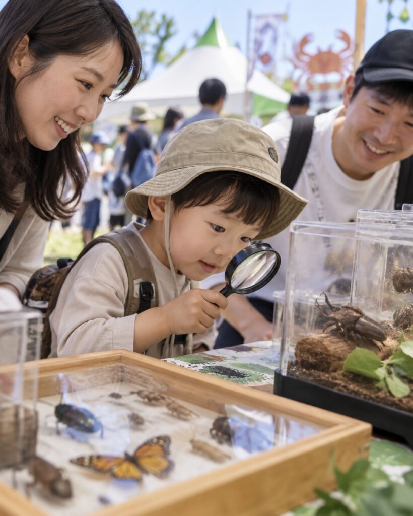 Insect exhibit and diving beetle race