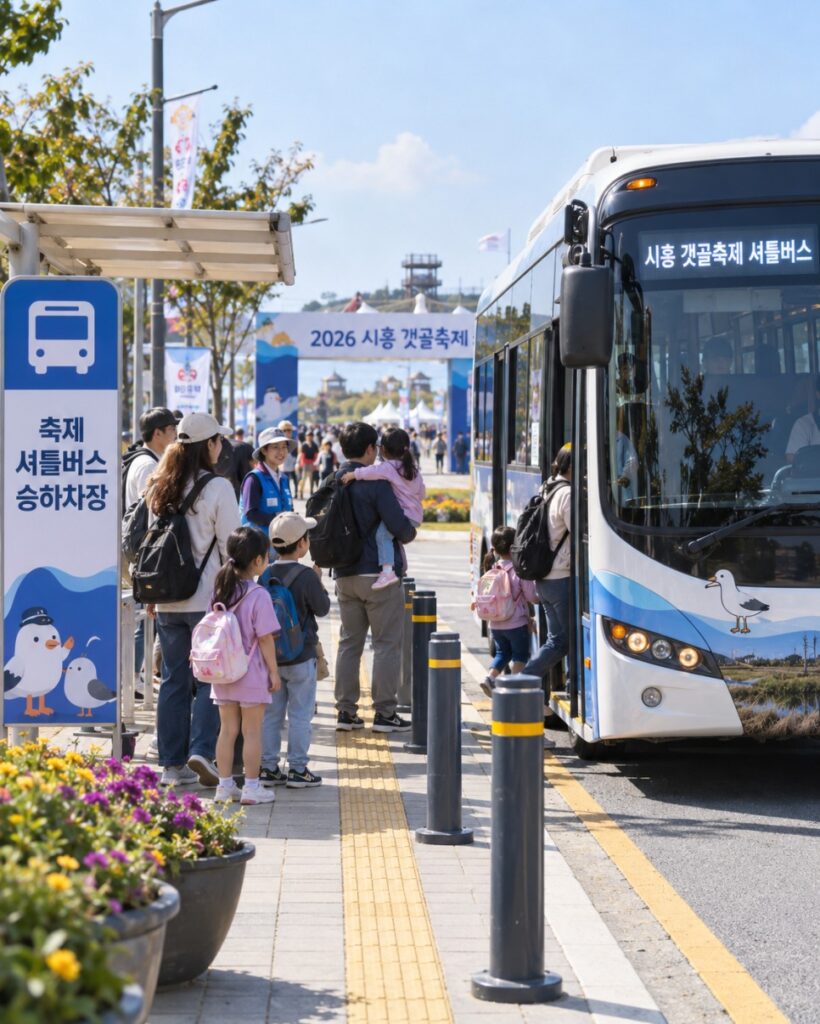 Festival shuttle bus at Siheung City Hall