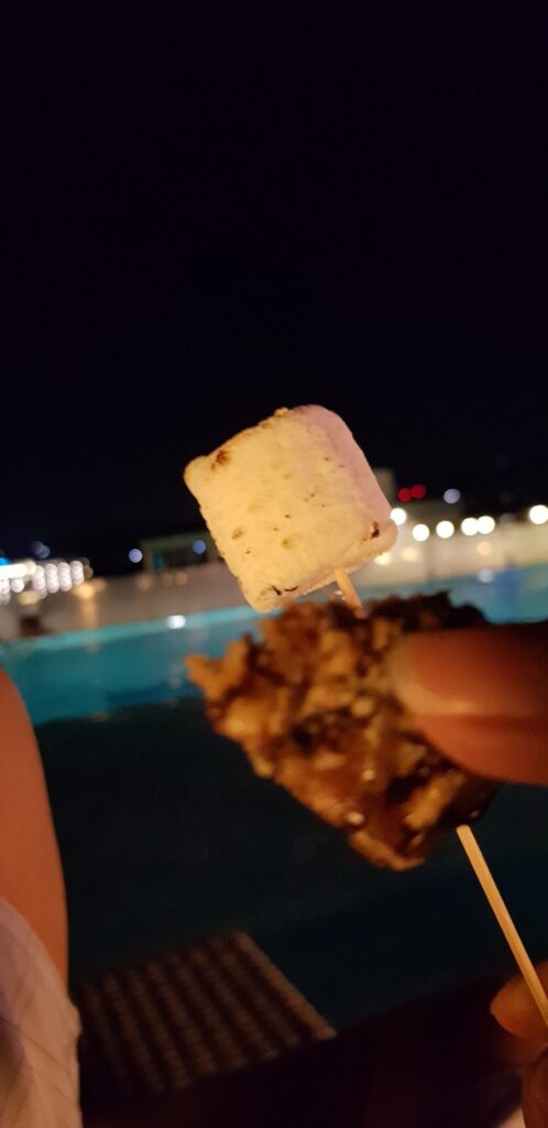 Free finger food, marshmallows and chocolate