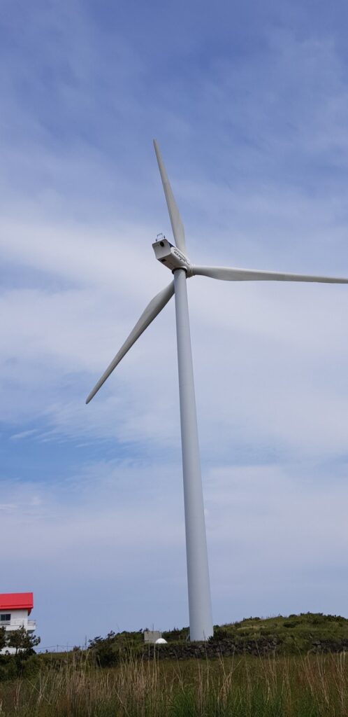 Wind turbines near the beach