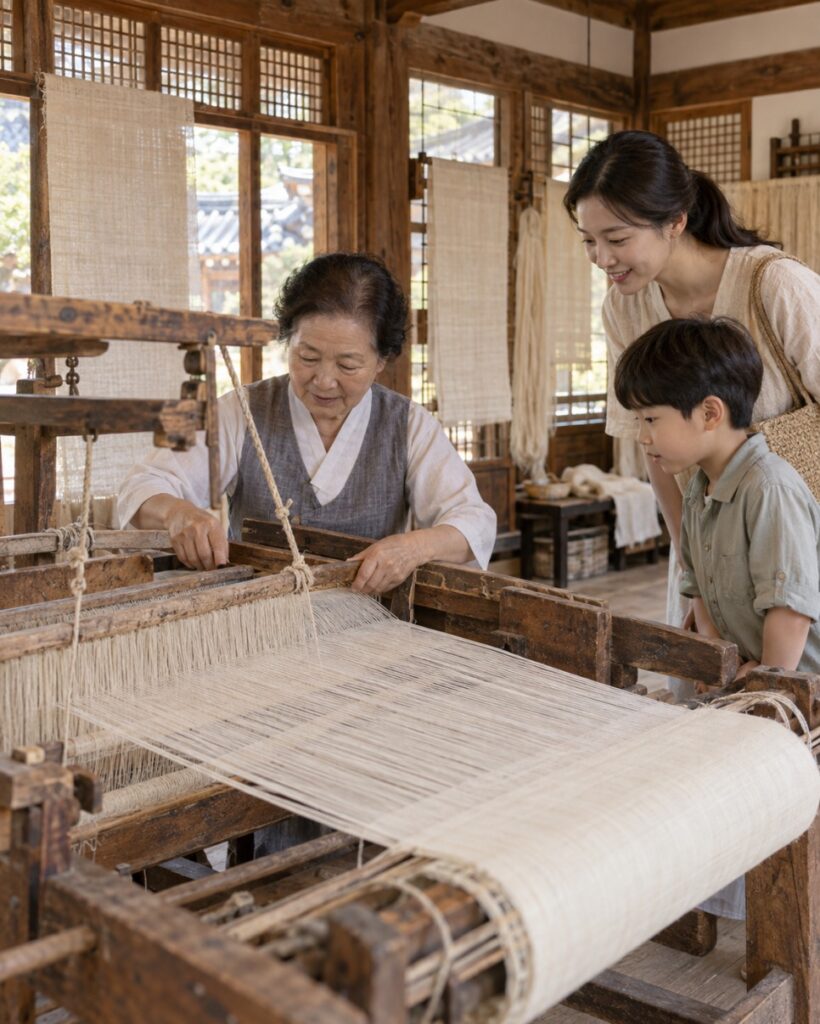 Hansan Ramie Museum weaving exhibit
