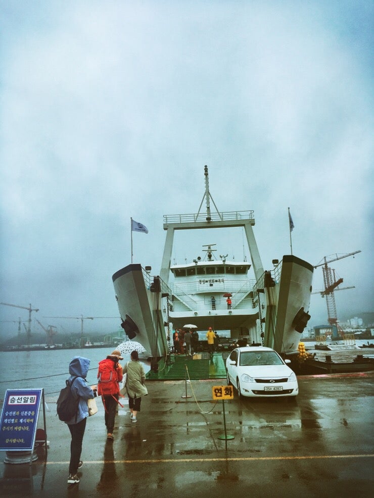 Inside the ferry cabin