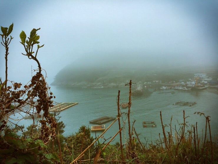 Rainy sea on the way back