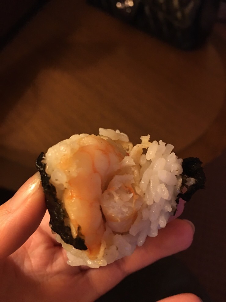 Shrimp inside tenmusu