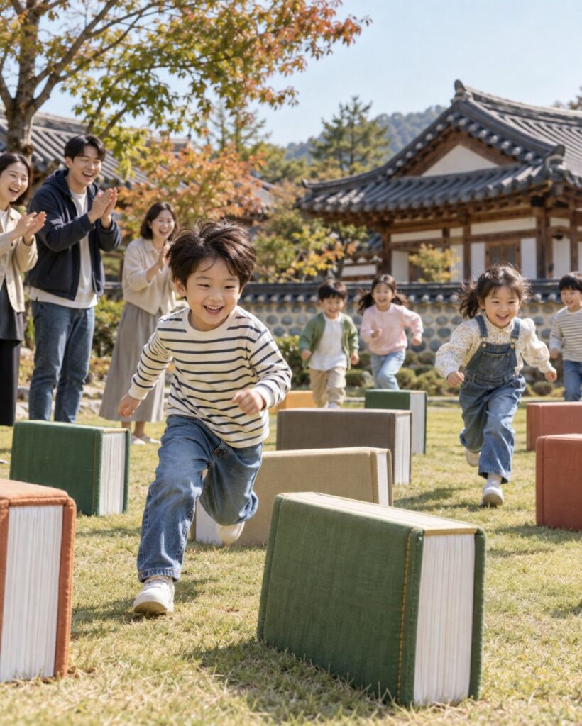 Children joining hands-on book activities