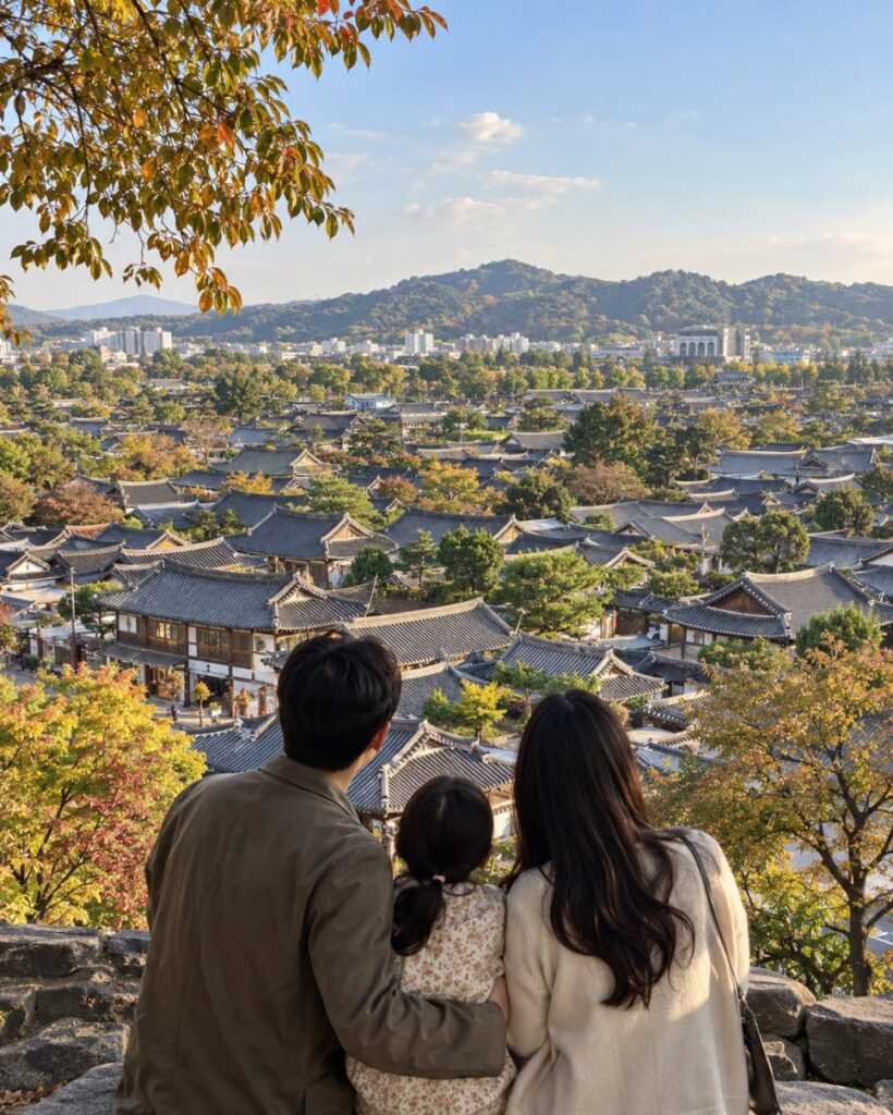 Families strolling through the Jeonju Book Festival