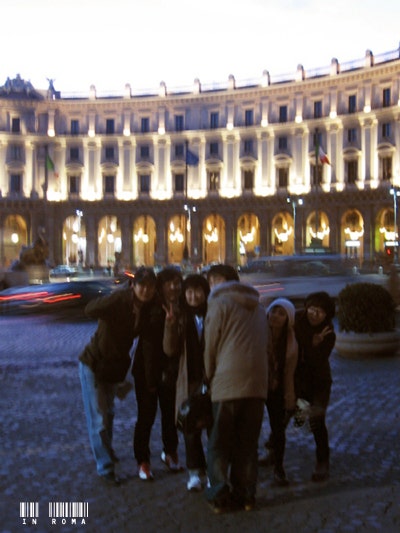 Group photo at the piazza