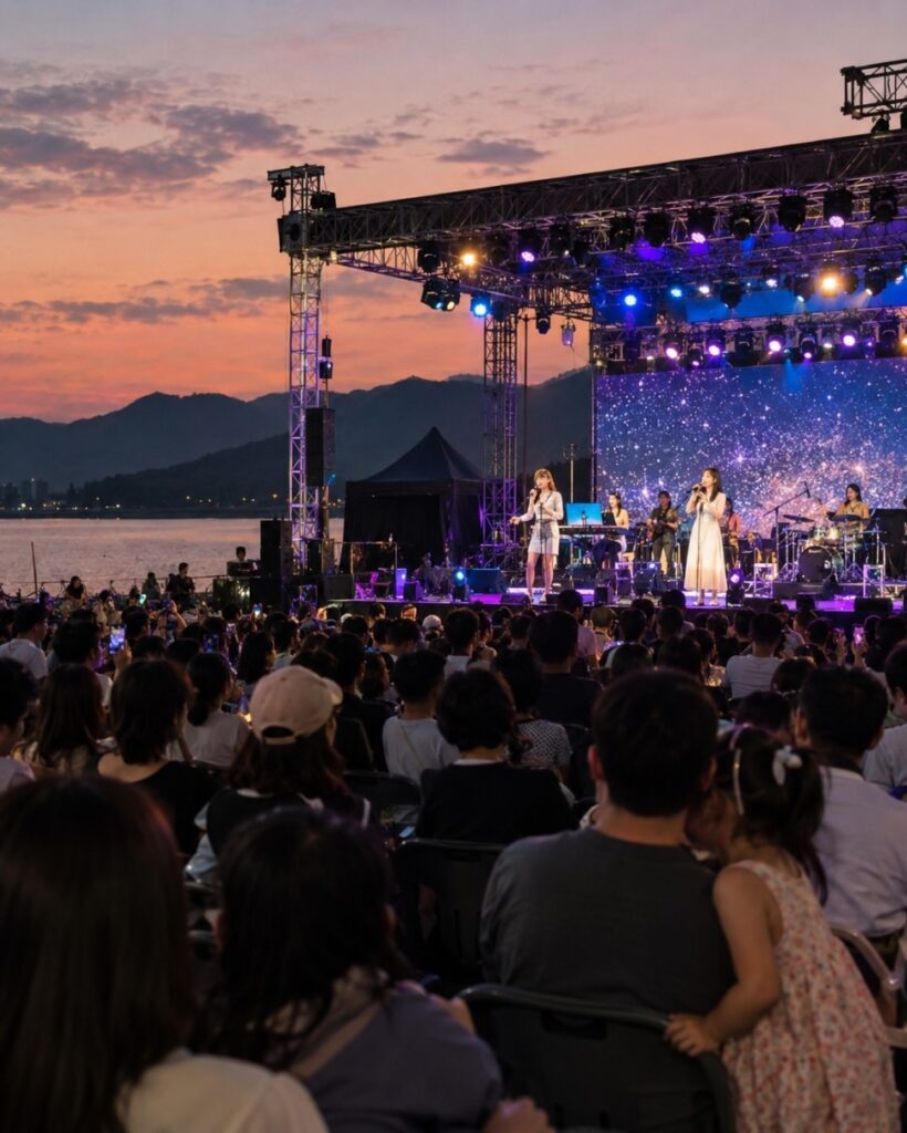Evening concert at the Sinjeongho outdoor music hall
