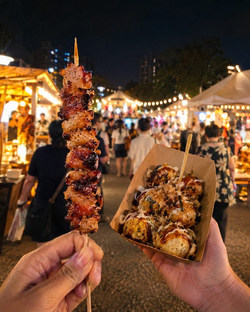 Food zone at the Sinjeongho Starlight Festival