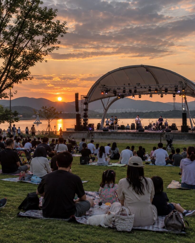 Night view of the Sinjeongho Starlight Festival