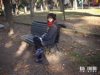 Resting on a bench in Borghese Park