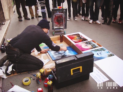 street artists of Rome: Street artist in Rome